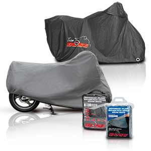 Fundas impermeables para motocicletas en color gris con bolsas de almacenamiento para proteger tu moto en cualquier condición meteorológica.